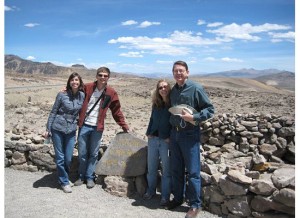 Erin, Brendan, Connie and Rory at 16,000 ft